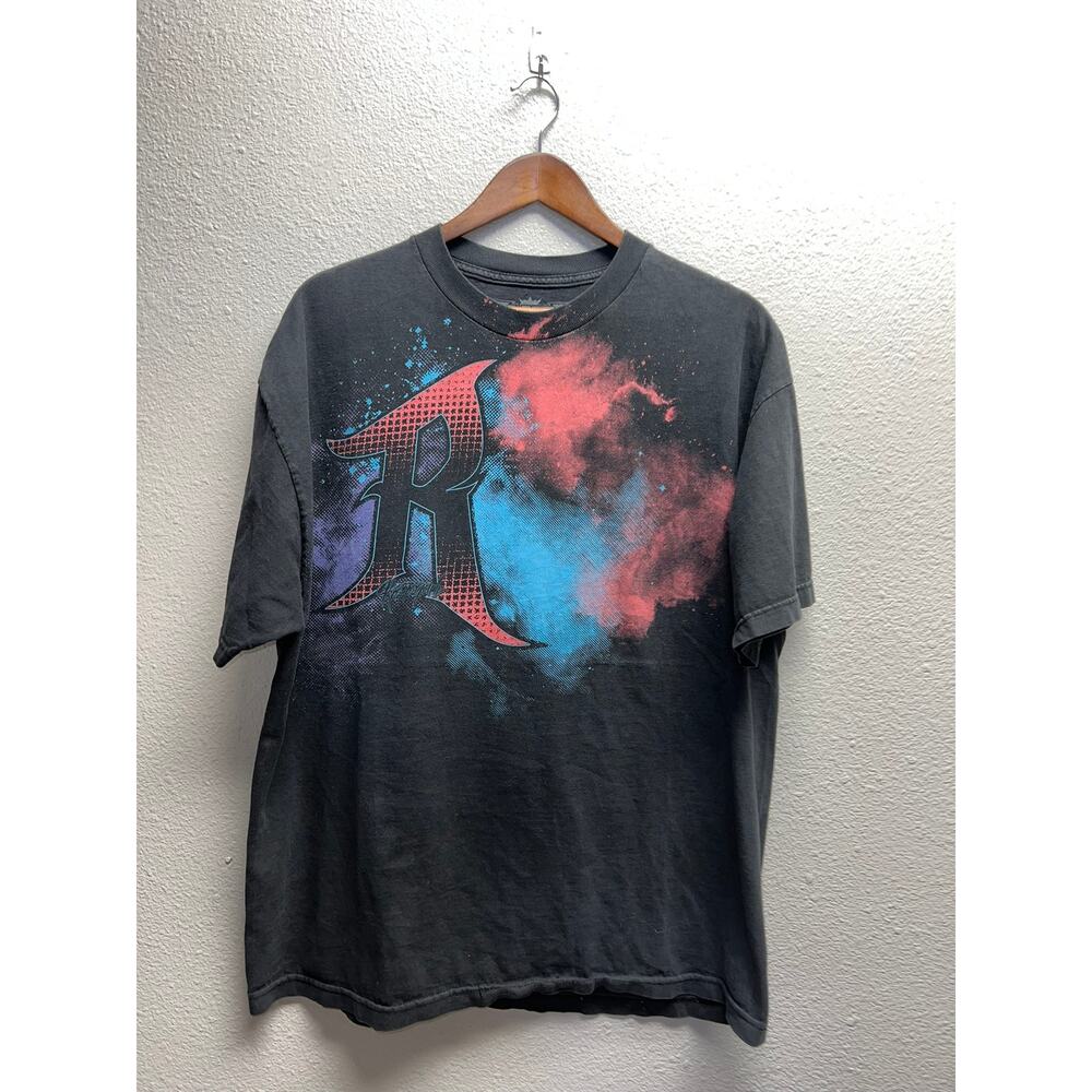 Y2K Renegade Shirt Galaxy Space Graphic Multicolor Tee 2000s Mens Extra Large